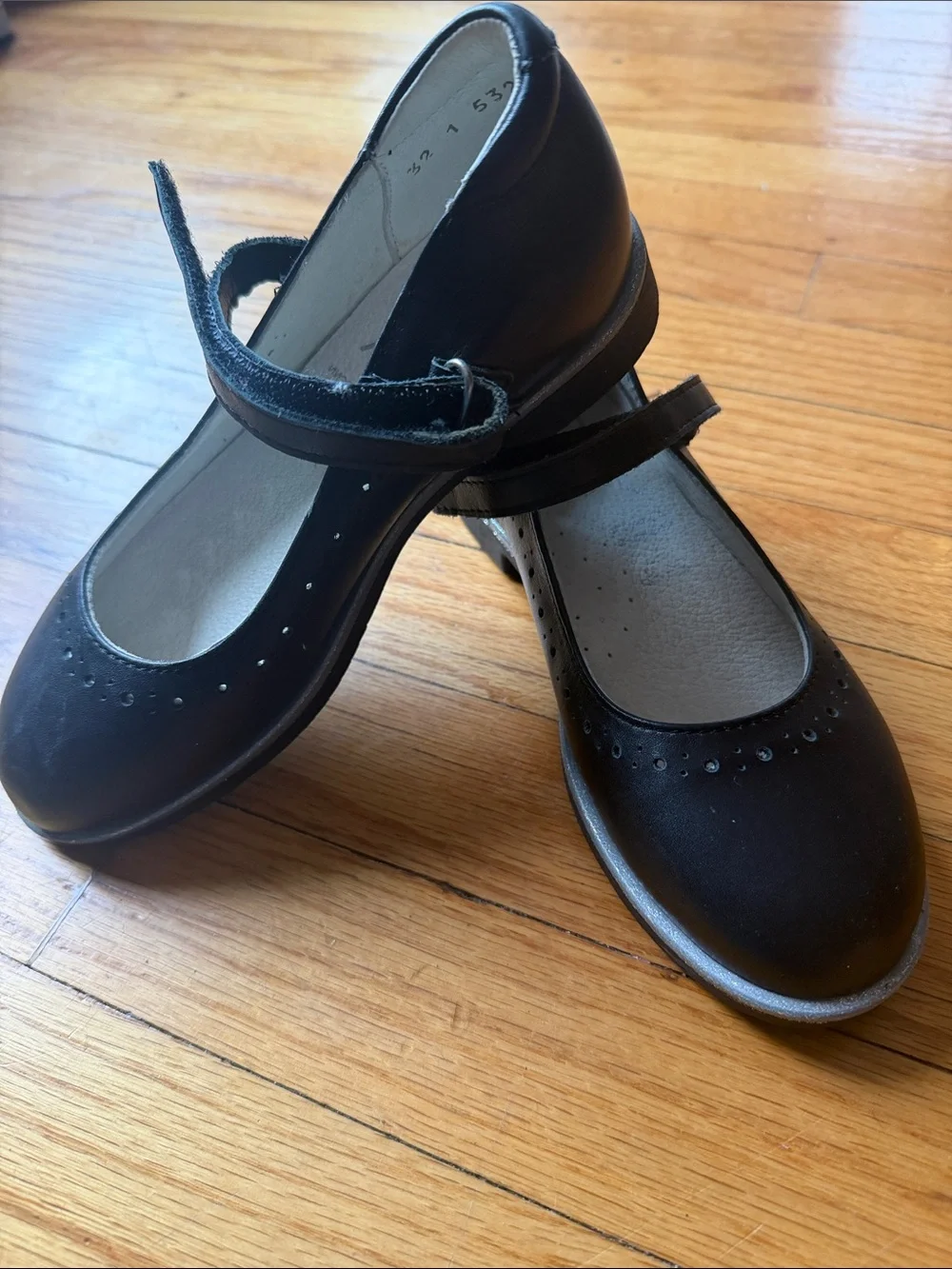 Girls Black Strap Dress Shoes